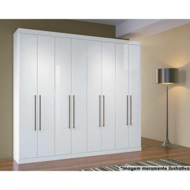 Imagem de Guarda Roupa Casal 8 Portas E 4 Gavetas Master Vip 8.4 Branco - Santos Andirá