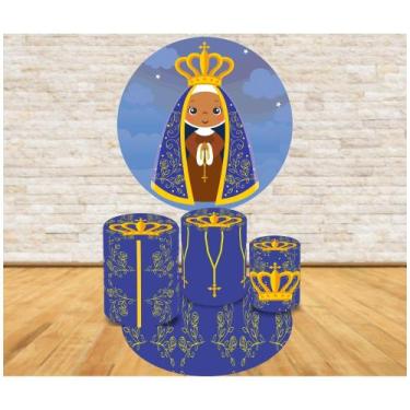 Imagem de Kit Decoração Mini Table Nossa Senhora Aparecida Azul - Fabrika de Fes