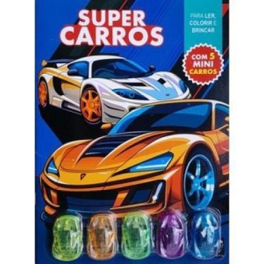 Imagem de Livro Para Ler, Colorir E Brincar - Super Carros - Pe Da Letra