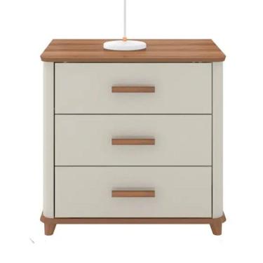 Imagem de Mesa de Cabeceira Maitê Nature/Off White - Fabri Móveis