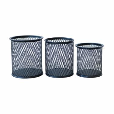 Imagem de Porta Lápis e Canetas de Metal Aramado Com 03 Peças 