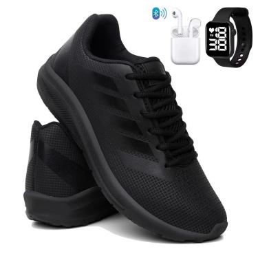 Imagem de Tênis Para Academia e Corrida Super Leve e Macio Caminhada Confortável com Relógio e Fone-Masculino