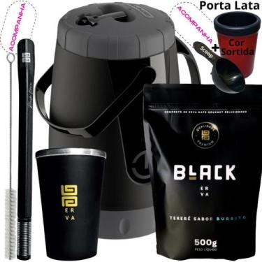 Imagem de Kit Completo Tereré Garrafa Pávia + Black Erva Mate + Copo Térmico de 