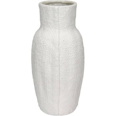 Imagem de VASO DECORATIVO ENFEITE CASA HOME&CO CERÂMICA 30x10x10cm MARFIM