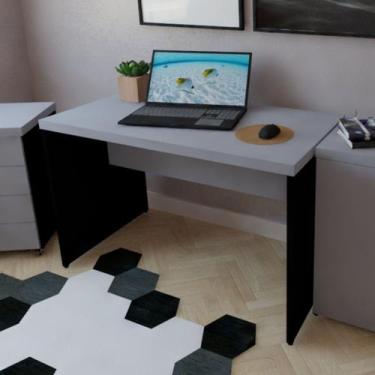 Imagem de Escrivaninha Mesa Escritório 150cmx60cm 150cm Preto E Cinza Cristal - 