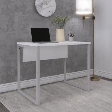 Imagem de Escrivaninha M90/60P25TUB 90cm Industrial Branco e Cinza - Pandin Móve