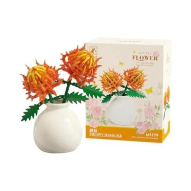 Imagem de Blocos De Montar DIY Para Meninas: Mini Vaso De Flores - Rosa, Tulipa,