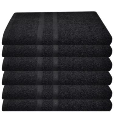 Imagem de Kit 6 toalhas de banho teka belleza 65x130 cm 100% algodão, Preto