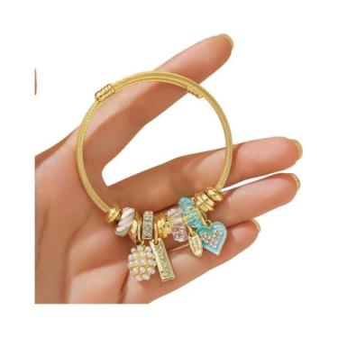 Imagem de Pulseira Feminina De Aço Inoxidável Olho Do Diabo Panjia Dora DIY Com 