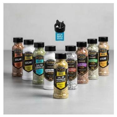 Imagem de Kit 9 Sal Grosso Parrilla Temperado Para Churrasco Poletto