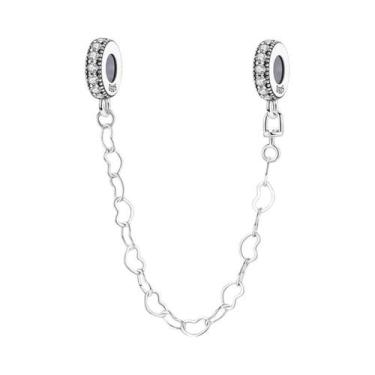 Imagem de Pingente De Cadeado Com Corrente De Segurança Em Prata Esterlina 925 P