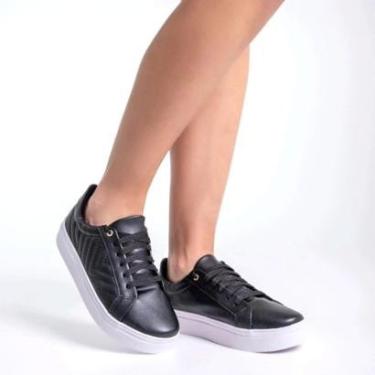 Imagem de Tênis Casual D Bell Outlet Fashion Napa Bordado Preto-Feminino