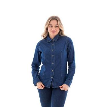 Imagem de Camisa Jeans Feminina M/L Arauto Slim-Feminino