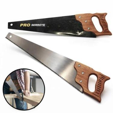 Imagem de Serrote Madeira 18 Profissional Aço Carbono Corte Preciso Dentes Tempe