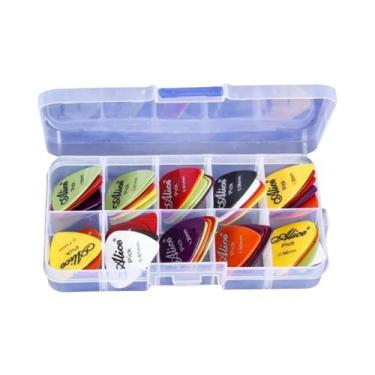 Imagem de Palhetas De Guitarra Alice Antiderrapantes Foscas Em ABS, Caixa Com 24