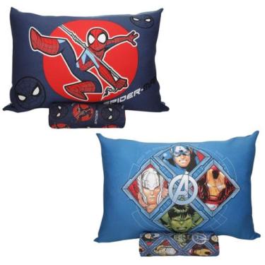 Imagem de Kit Marvel 2 Jogos Cama Menino Spider Avengers Com Elástico - Portalla