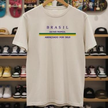 Imagem de Camiseta Masculina Brasil Algodão Premium Camisa Masculino Melhor Custo Benefício-Masculino