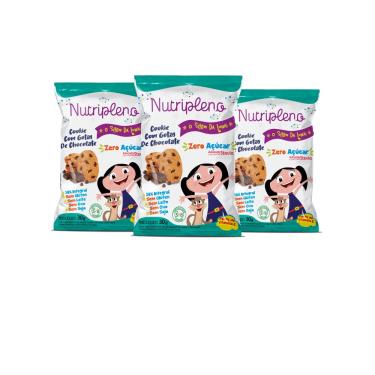 Imagem de Kit 10 Cookies com Gotas de Chocolates Zero Açúcar Show da Luna Sem Glúten, Sem Leite, Sem Ovos Nutripleno - 30g