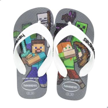 Imagem de Chinelo Infantil Havaianas Kids Top Minecraft Cinza