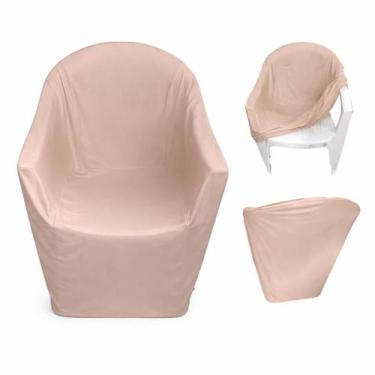 Imagem de Capa Cadeira De Plástico modelo com braço em malha premium - TATY CAPA