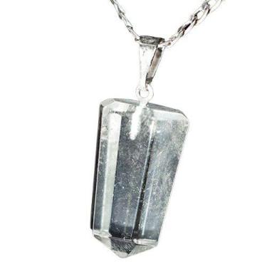 Imagem de Pingente de Pontinha de Pedra Quartzo Cristal com Presilha e Pino Prat