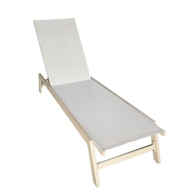 Imagem de Espreguiçadeira em Alumínio e Assento em Tela Jeri  Cinza