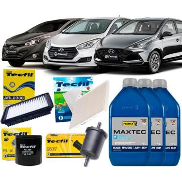 Imagem de Kit Troca De Óleo 5w30 e Filtros Hyundai Hb20 e Hb20s 1.0 12v 2012 201