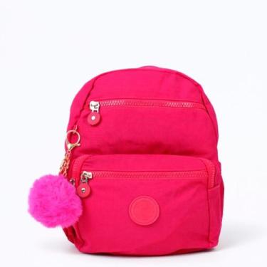 Imagem de Bolsa Mochila Pequena Feminina Bolsos Nylon Ziper Impermeável Escolar 