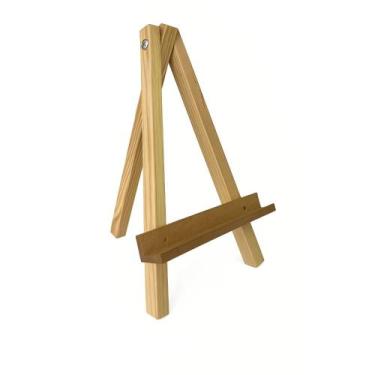Imagem de Mini Suporte De Madeira Dobrável P/ Pintura & Exposição  Modelo Tripé 