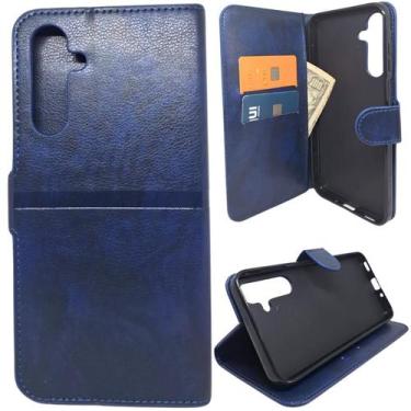 Imagem de Capa Carteira Para Samsung A16 5G (Tela de 6.7) Capinha Case Cor:Azul 