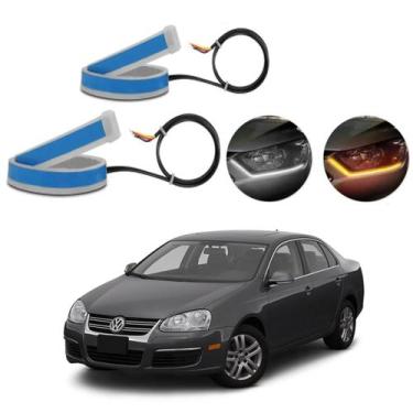Imagem de Kit Fitas Led DRL Farol + Seta 12v 60cm Jetta 2007 2008 2009 2010 - Li