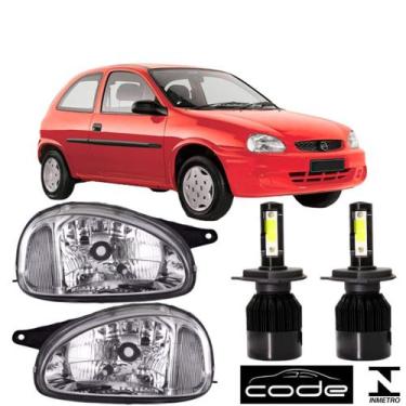 Imagem de Par farol corsa wind 1994 a 2000 cromado e super led 12/24v - BBS / AI