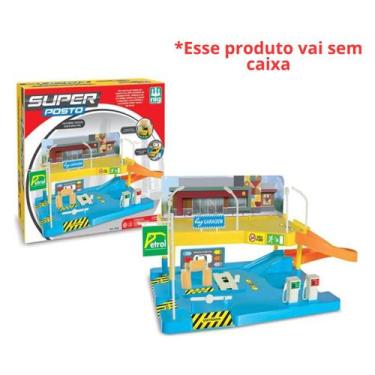 Imagem de Super Posto Postinho Brinquedo Infantil Com 2 Carrinhos Rampa Lava Ráp