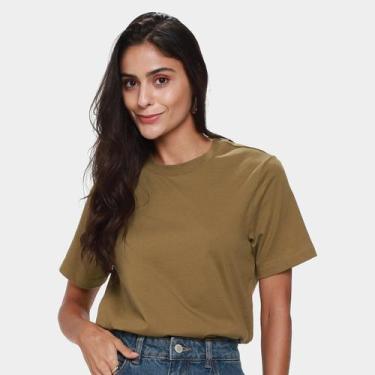 Imagem de Camiseta Hering Básica Feminina, Oliva, G