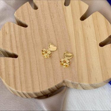 Imagem de Tarraxa de sustentação coração - banhado a ouro - MariP