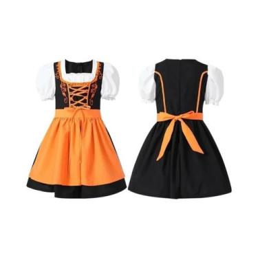 Imagem de Vestido Infantil Alemão Dirndl Para Meninas, Fantasia De Empregada Okt
