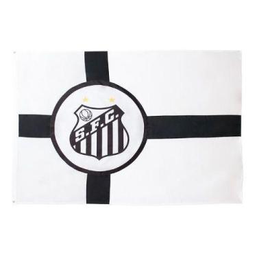 Imagem de Bandeira Oficial - Tradicional 1,95 X 1,35 Cm. Santos - JC BANDEIRAS