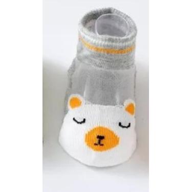 Imagem de Meia bebê zoo curta menina/menino  - Kadu modas, Branco urso