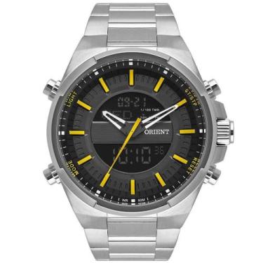 Imagem de Relogio Orient Masculino Anadigi Analogico Digital prata aço inox Mbss