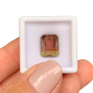 Imagem de Turmalina Bicolor Baguete Retangular 5,38ct - ENE2ESE