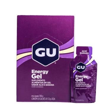 Imagem de Energy Gel - Caixa com 24 Unidades de 32g - GU, Açaí com Banana