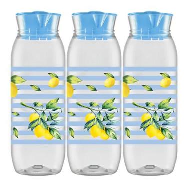 Imagem de 3 Garrafa De Água Geladeira Jarra Suco Tampa Premium 1,4lt - - Bandeir