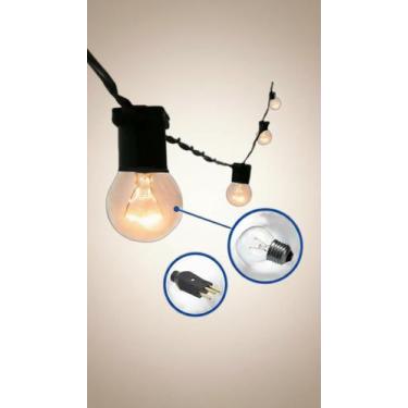 Imagem de Varal de Luzes 10M 20 Lâmpadas Leitosa E27 - Congratulations Store