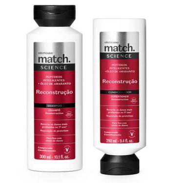 Imagem de Kit Reconstrução Match Science, Shampoo e Condicionador 300ml, O Botic