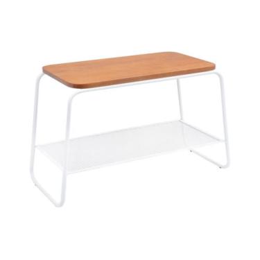 Imagem de Mesa Lateral Letti Banco Sapateira Industrial Elegante Branco - Studio