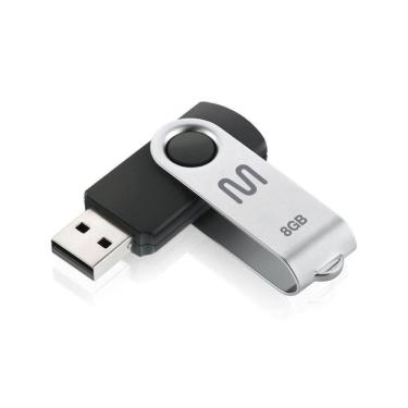 Imagem de Pen Drive Twist2 PD587 8GB com Rotacao USB Preto e Prata Multi