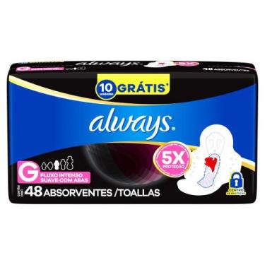 Imagem de Absorvente Always Noturno Suave G Com Abas 48 Unidades
