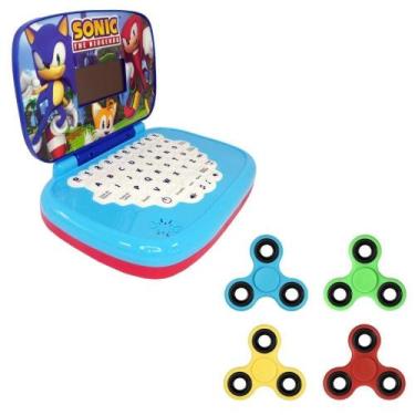Imagem de Kit Laptop Infantil Educativo Candide Sonic Bilíngue + 1 Fidget Spinne