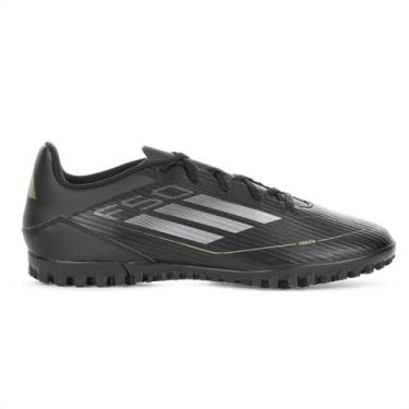 Imagem de Chuteira Adidas Society F50 Club TF Preto Prata e Dourado - Masculino,