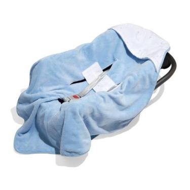 Imagem de Manta Para Bebê Conforto E Carrinho Com Capuz 85Cm X 75Cm - Papi, Azul